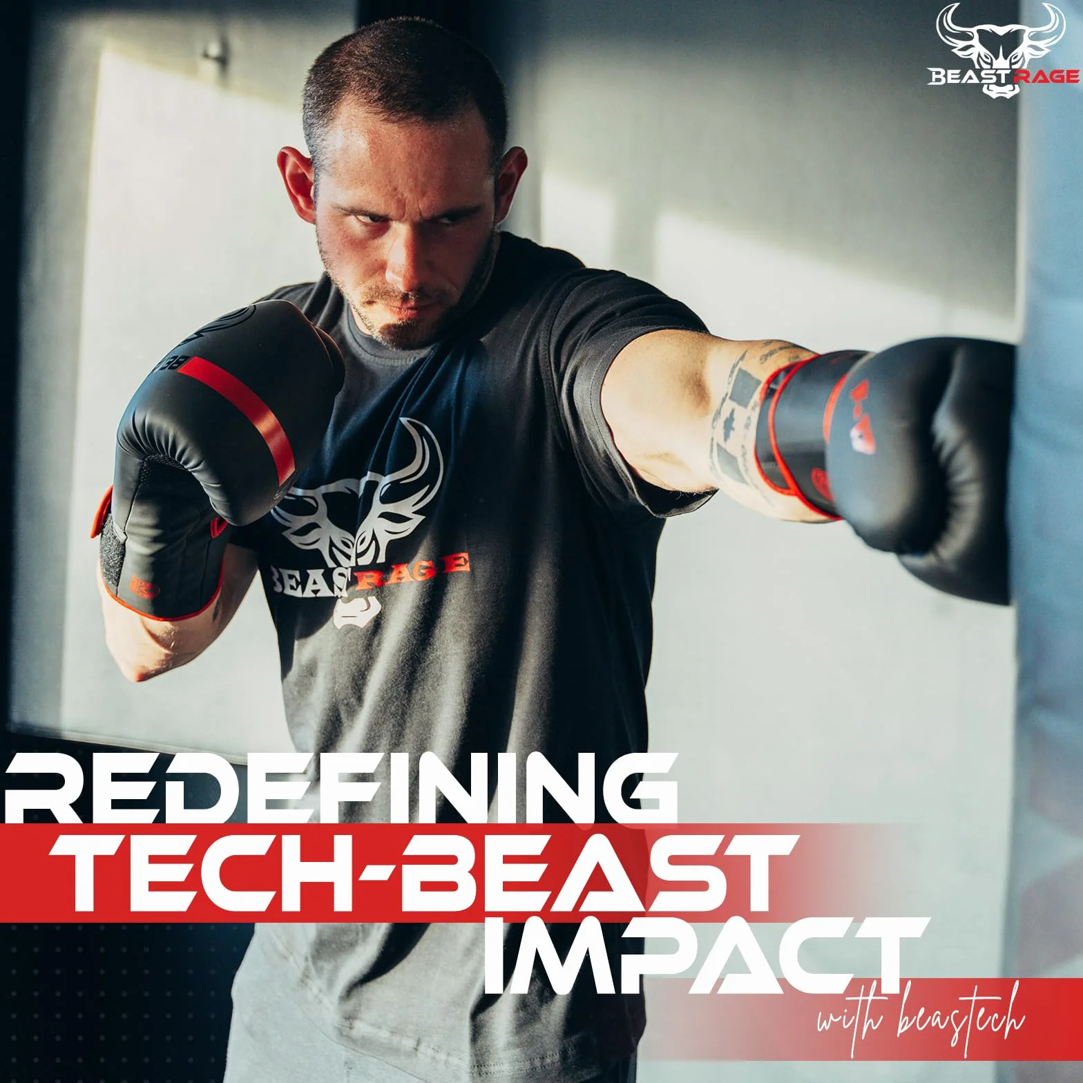 Beast Rage Guantes de Boxeo Pro Impact Entrenamiento Sparring Muay Thai MMA Kickboxing Saco Pesado