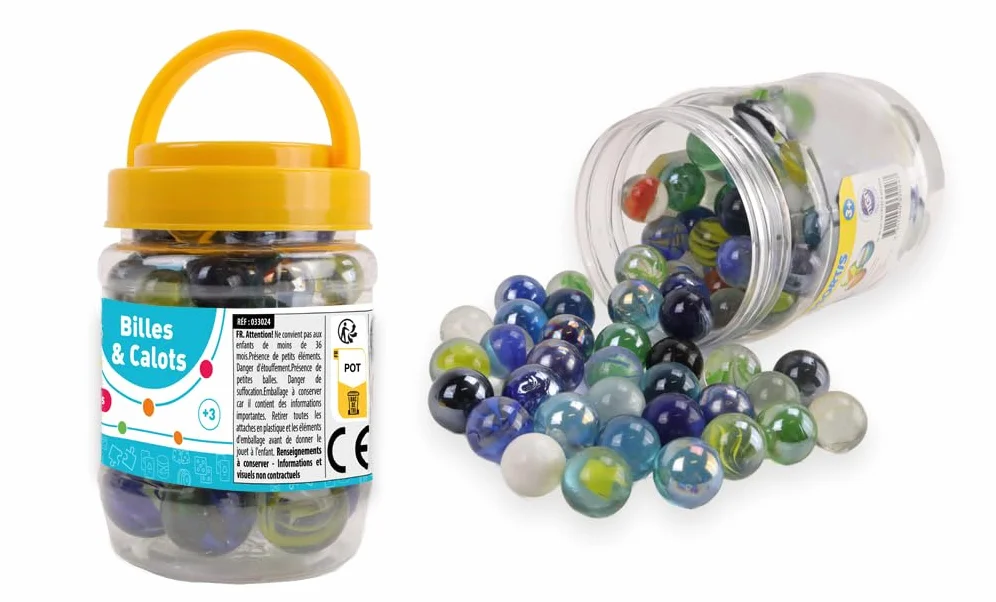 MGM FLYPOP'S - Botes de Canicas y Tapas - Juego de Recreación - 033024 - Multicolor - Vidrio - Juego de Habilidad - Juguete Infantil - Tapas - 1,6 cm x 1,6 cm - A Partir de 3 años.