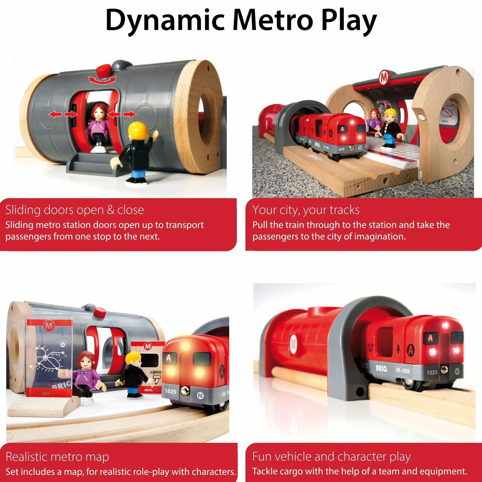 BRIO World - Set Metro, Ferrocarriles, Set de Construcción de Madera, Tren Juguete, Juguetes Niños 3 Años o más, Juegos Educativos 3 Años