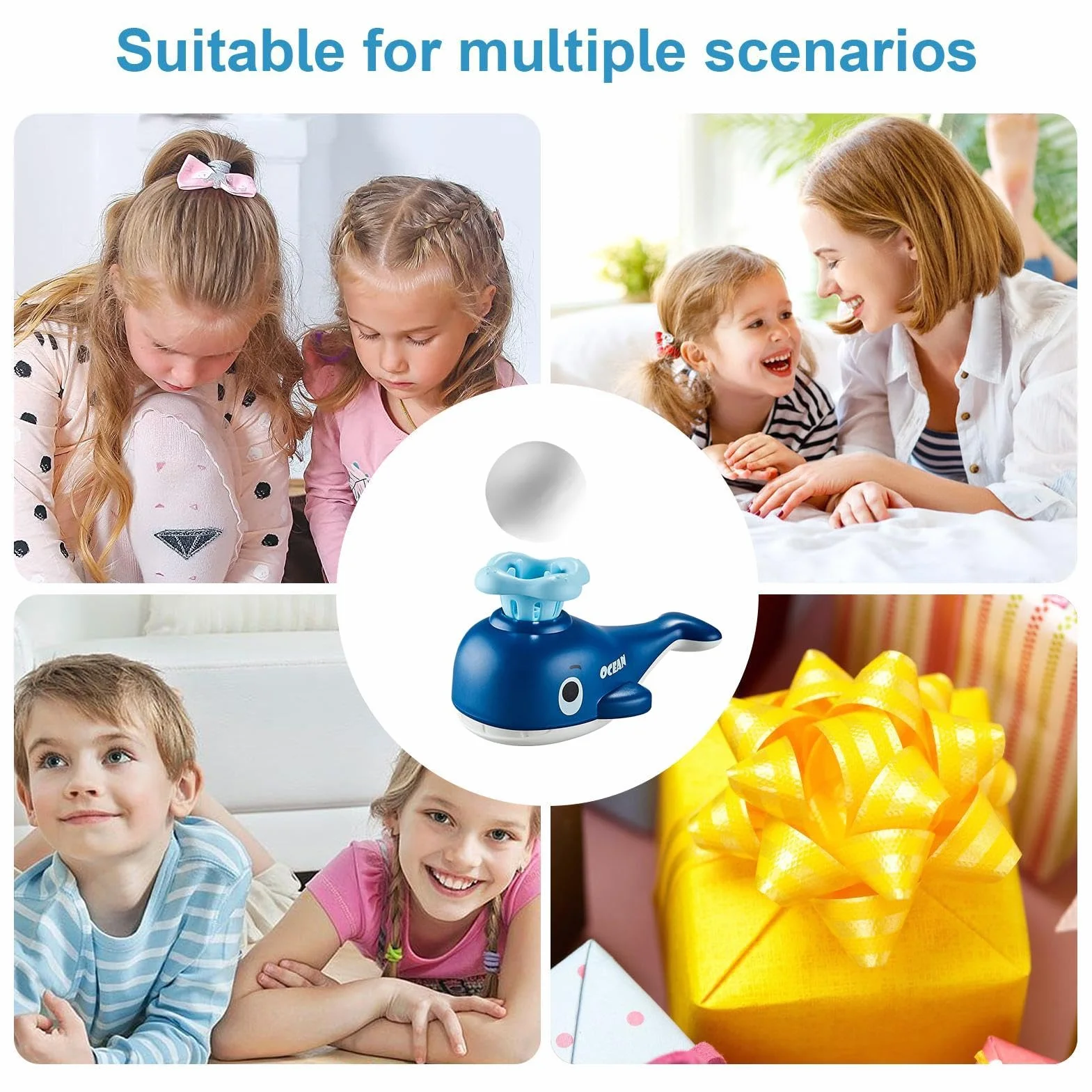 Entrenador de respiración para niños, para ejercitar, Juguetes de Juego de Bolas flotantes de Ballena Linda, Que sopla la Bola para los niños, máquina del Entrenador de de la Capacidad