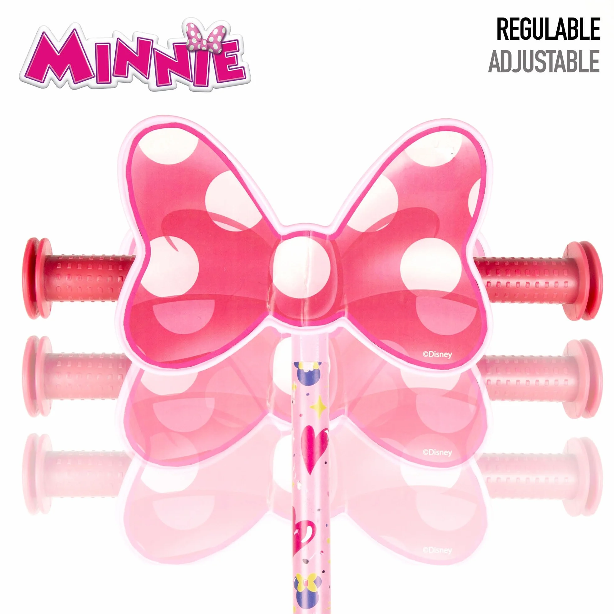 Disney Minnie Patinete 3 Ruedas +20 kg +2 años, 57x30x60-66 cm, Escudo Delantero, Juegos para niños, Motricidad, Diseño Colorido Minnie Mouse, Patinete Infantil, Fácil de Montar (77742)