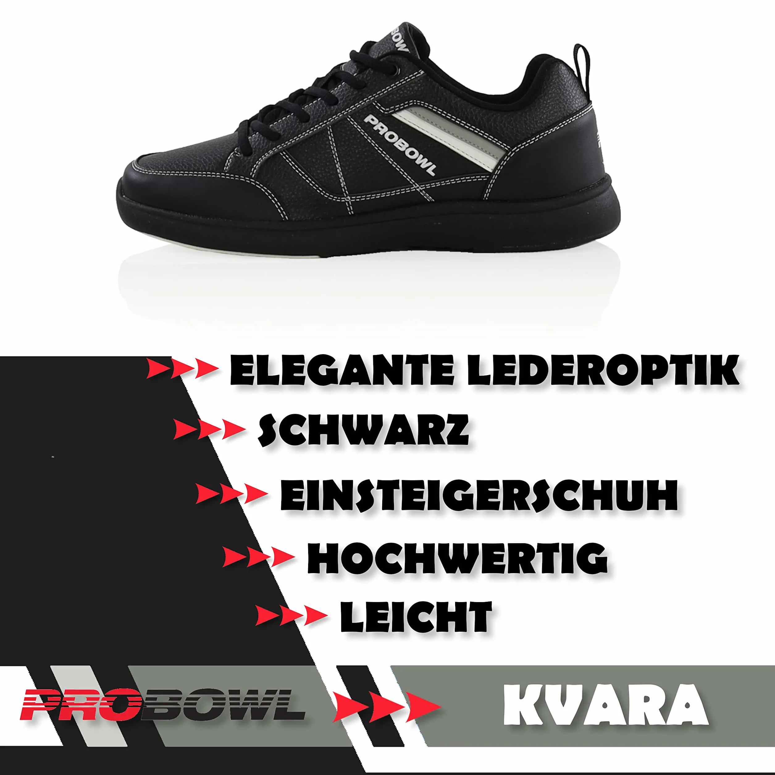 EMAX Zapatos de bolos Hombre Pro Bowl Kvara Negro