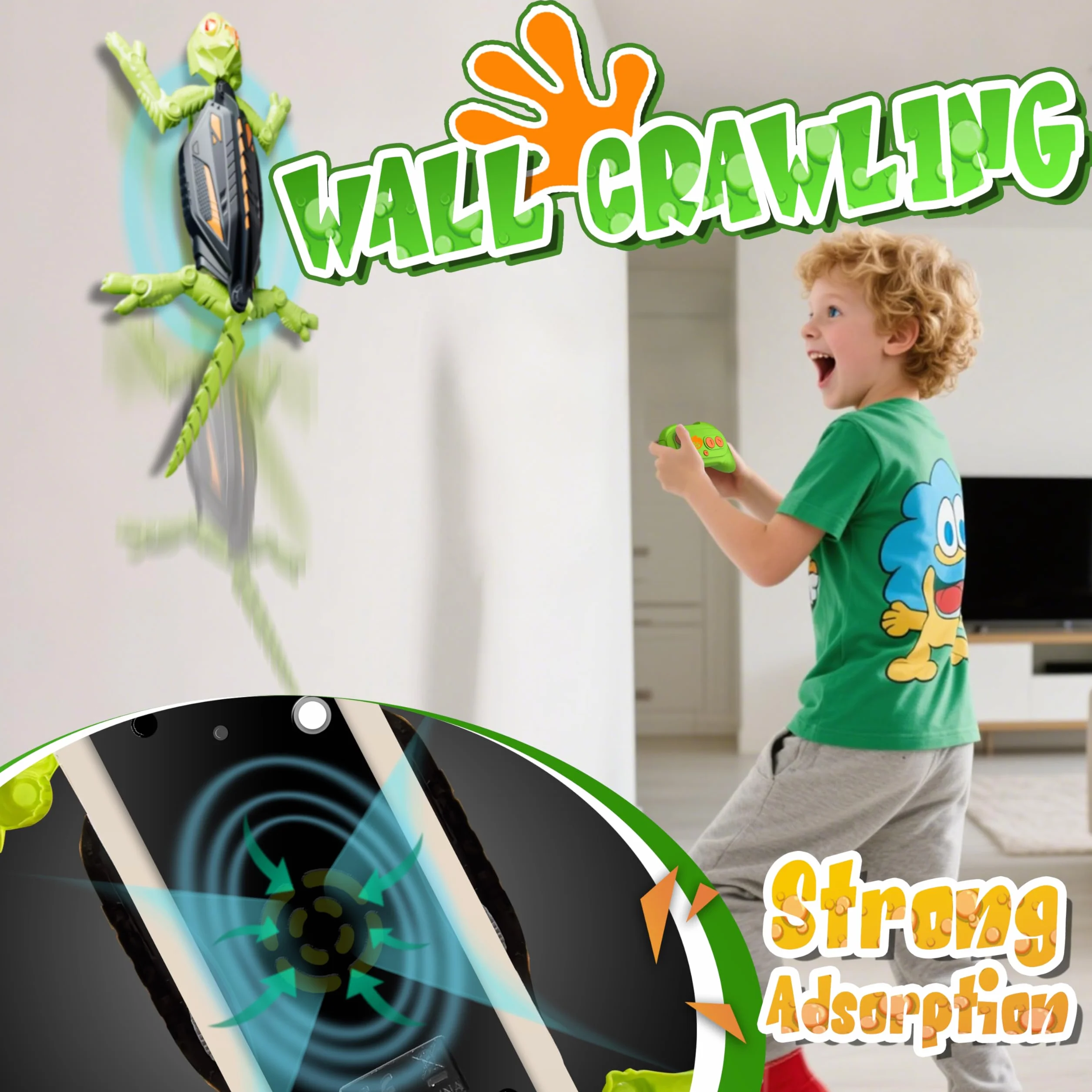 Recargable Camaleón Teledirigido, Gecko Teledirigido con Ojos LED, Lagarto Robot Juguetes, Regalos de Cumpleaños para Niños Niñas 3 4 5 6 7 8+ Años [Versión Mejorada]