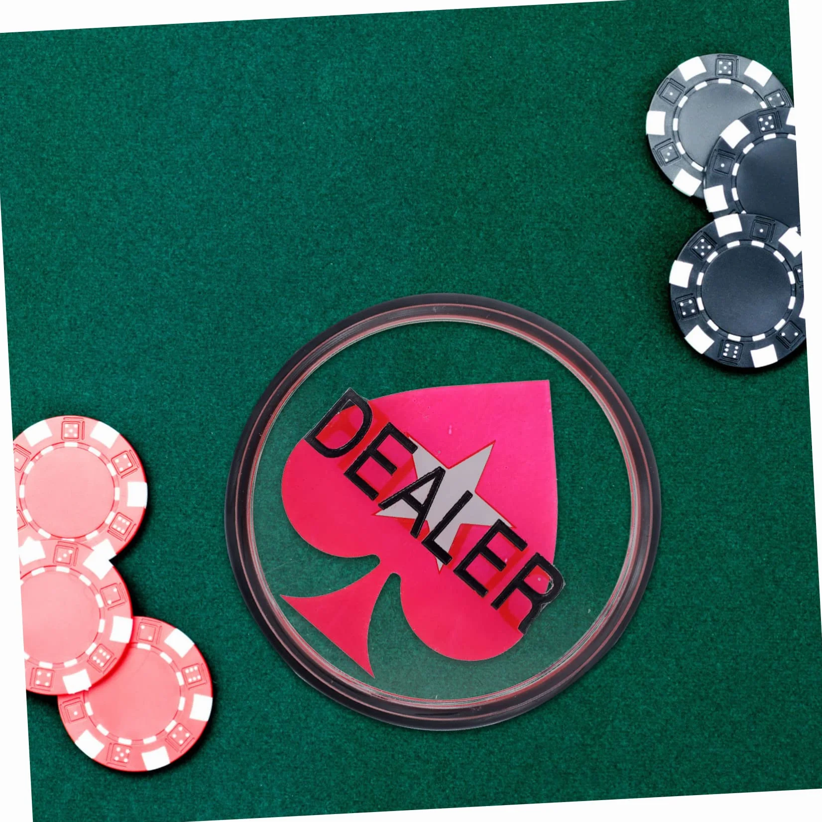 Acrílico Poker Dealer Button Doble Cara Robusto Ligero para Poker Accesorios de Juego y Contador de Tarjetas para Holdem y Accesorios de Juego