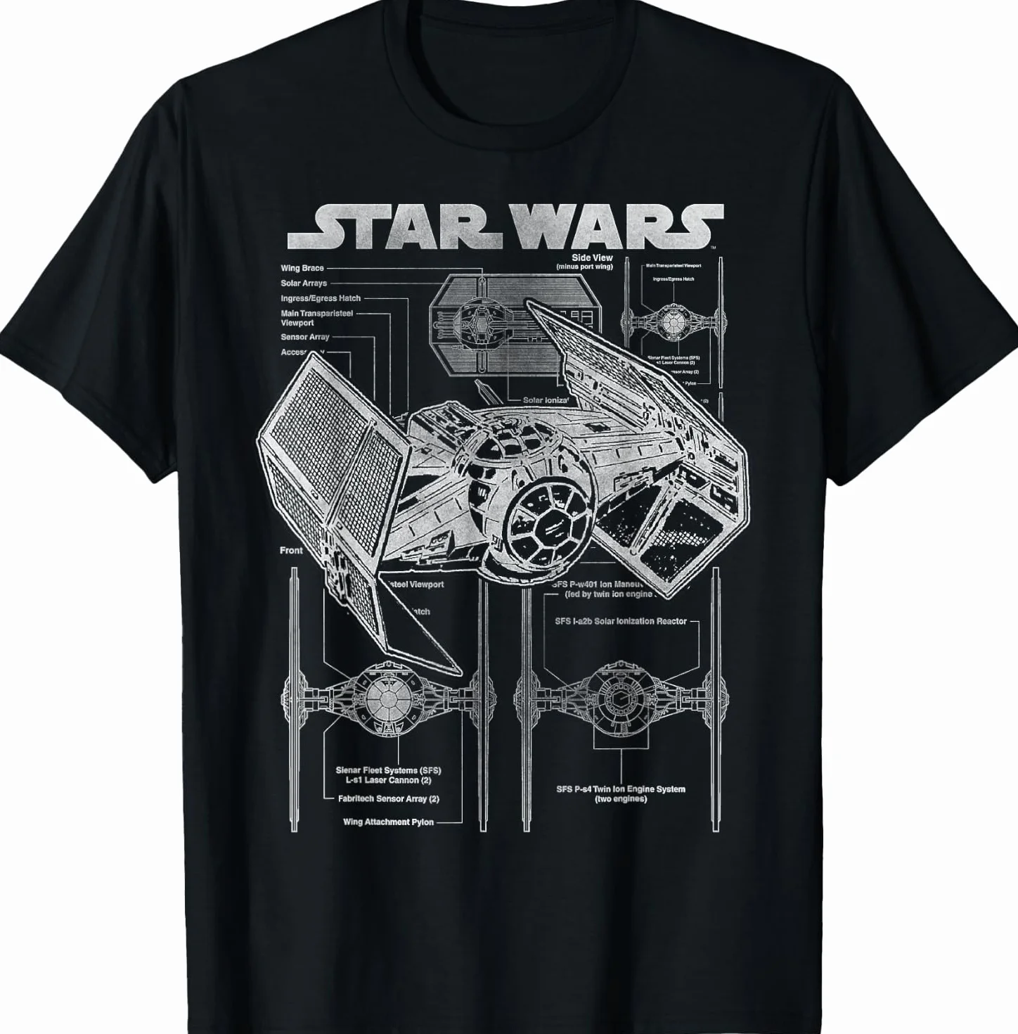 Star Wars TIE Fighter Blueprint Camiseta hombre