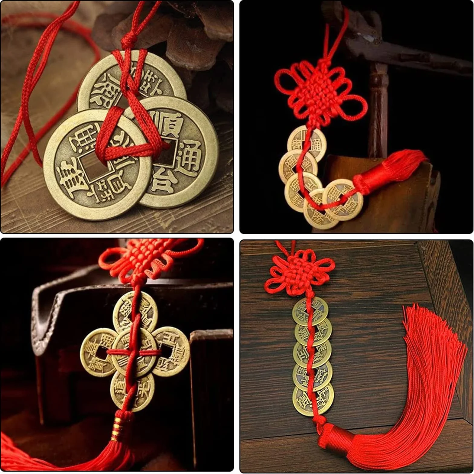 50 Piezas Monedas Feng Shui Chinas Moneda de la Fortuna de la Buena Suerte Monedas I-Ching para la Salud y la Riqueza, 2 cm