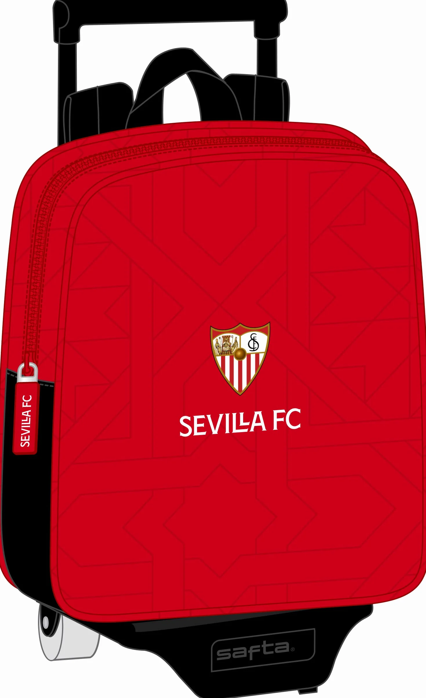 SEVILLA FC Mochila Guardería con Carro Safta 22x10x27 cm Rojo/negro