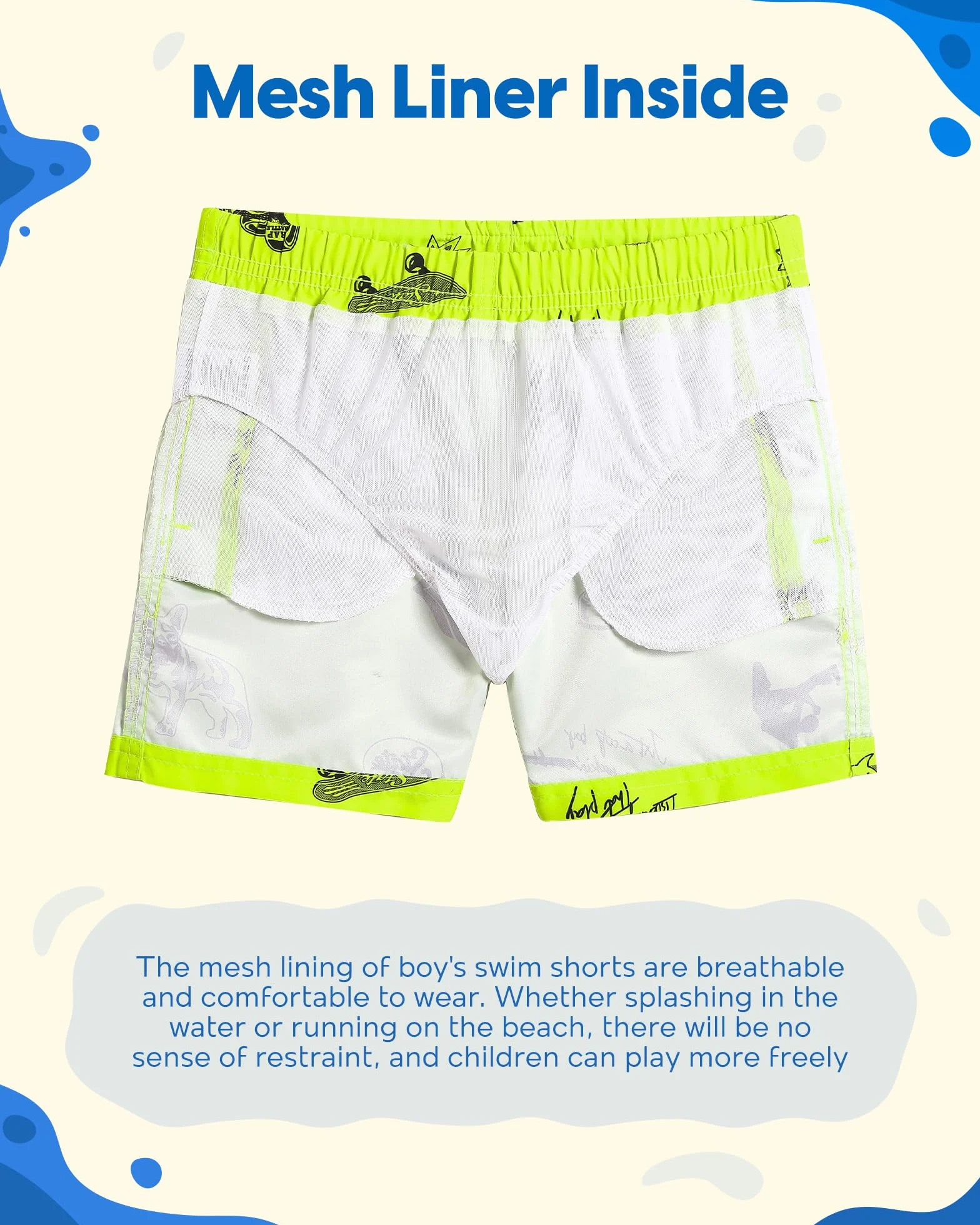 Bañador Niño Ropa de Baño Secado rápido Malla Short Natación Estampado