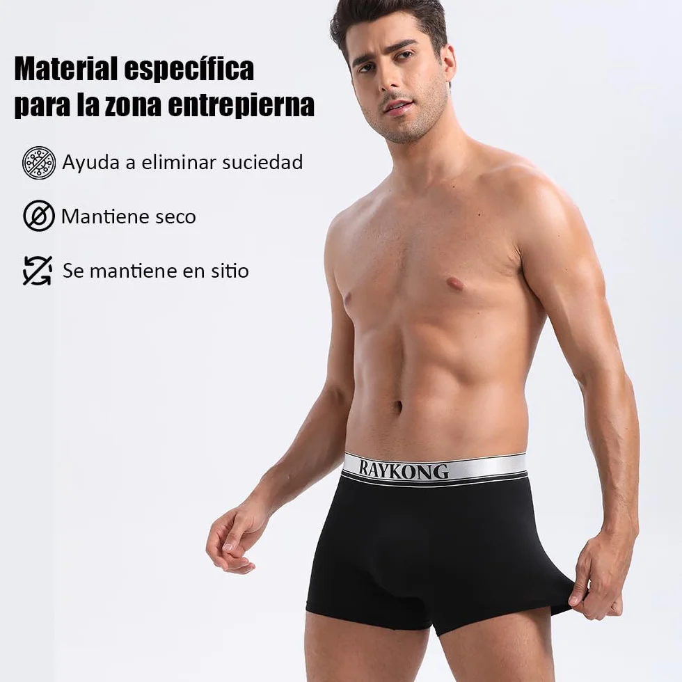 RAYKONG Calzoncillos bóxer Hombre 95% algodón Pack 6 Ropa Interior Transpirable