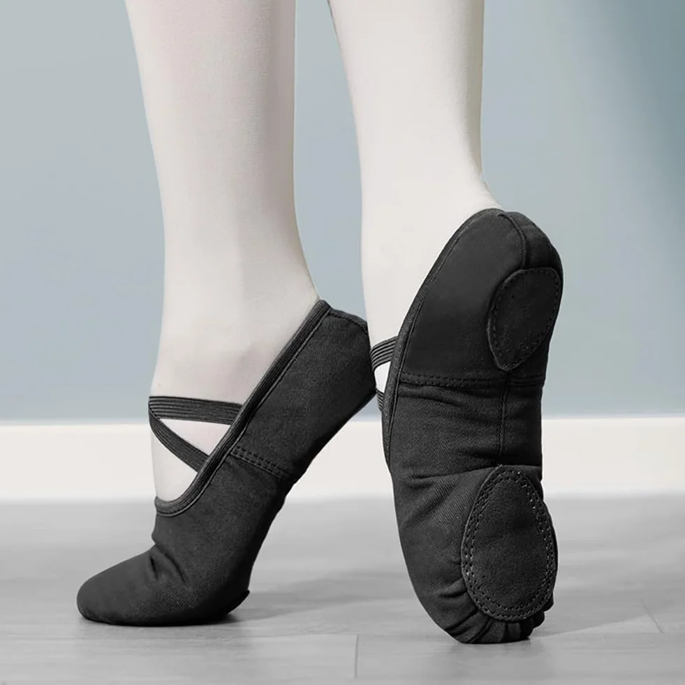 Flintronic Zapatillas de Ballet Suela Partida Cuero, Transpirable Zapatos de Danza para Niña y Mujer