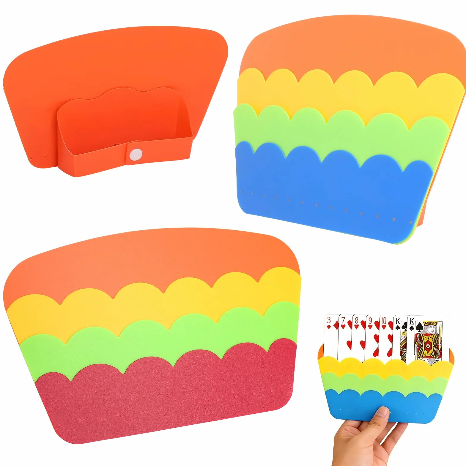 2 Piezas Soporte para Naipes, Sujeta Cartas Soporte para Juego de Cartas Plastic Poker Rack Juego de Cartas Titular para Niños Discapacitados Adultos Personas Mayores