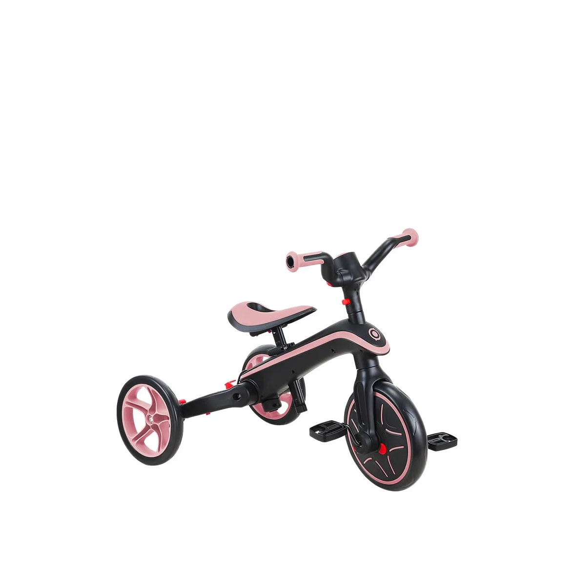Globber Tricycle Explorer 4 en 1 - Triciclo Plegable y escalable en draisiana para niños de 10 Meses a 5 años - Pastel Rose