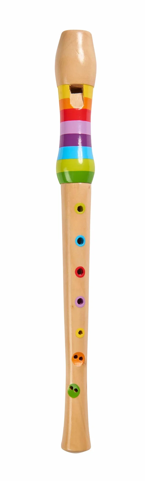 Eichhorn Flauta de madera para música 100003481 Colorida flauta de madera con 7 agujeros, incluye cancionero con TRES canciones para reproducir, 32 cm de largo, a partir de los cuatro años, marrón