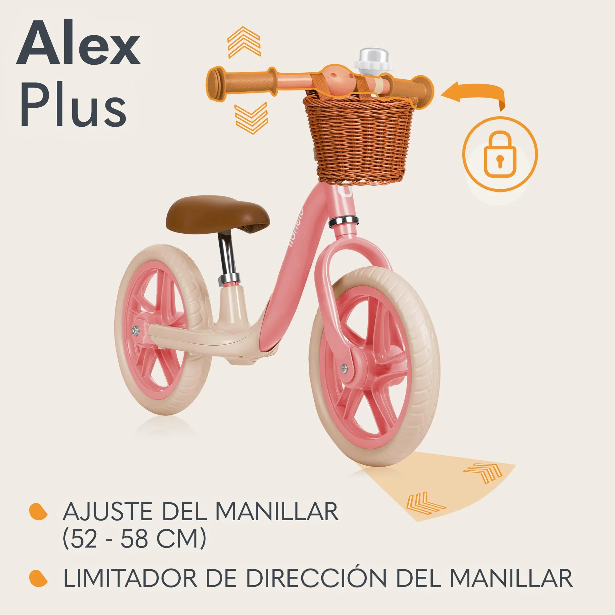 lionelo Alex Bicicleta sin Pedales de 3 años hasta 30 kg, Bicicleta de Equilibrio para Menores, Regulación del Asiento y del Volante, Ruedas Ligeras, Reposapiés Perfilado