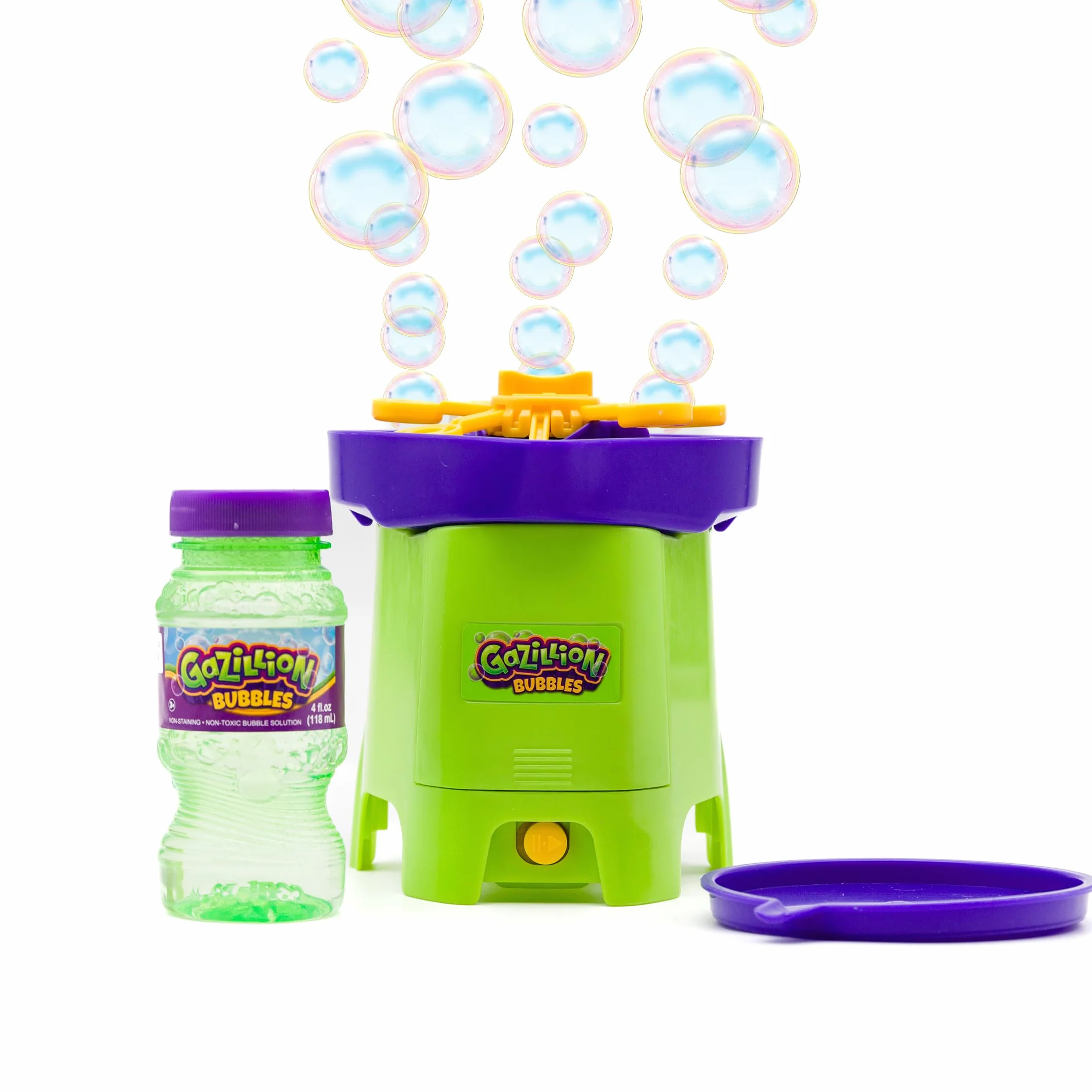 Gazillion Bubbles Tiny Typhoon, Compact Bubble Machine, Powerful Bubble Blower for Maximum Fun, Easy to Clean & Portable, Includes 4 oz Gazillion Bubble Non-Toxic Solution