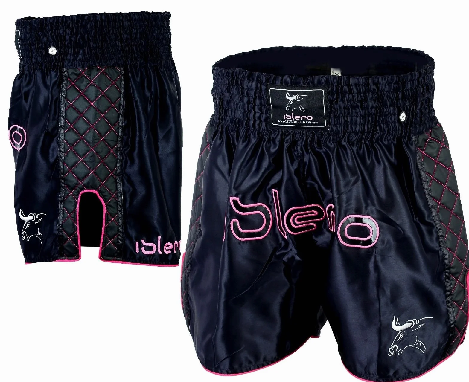 Islero Pantalones Cortos de Muay Thai para Mujer Rosa