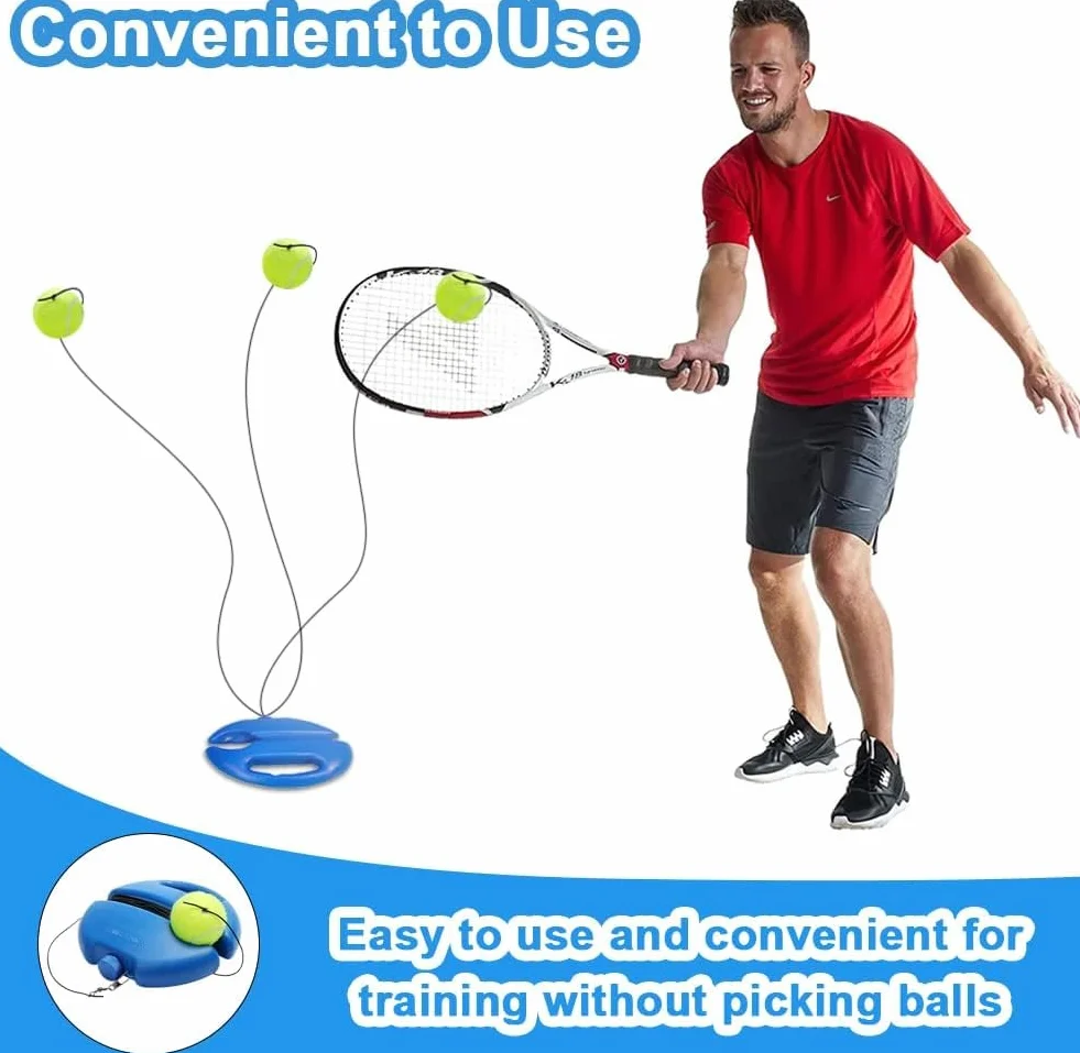 Juego de Entrenador de Tenis con 2 Pelotas para Adultos, Niños y Principiantes