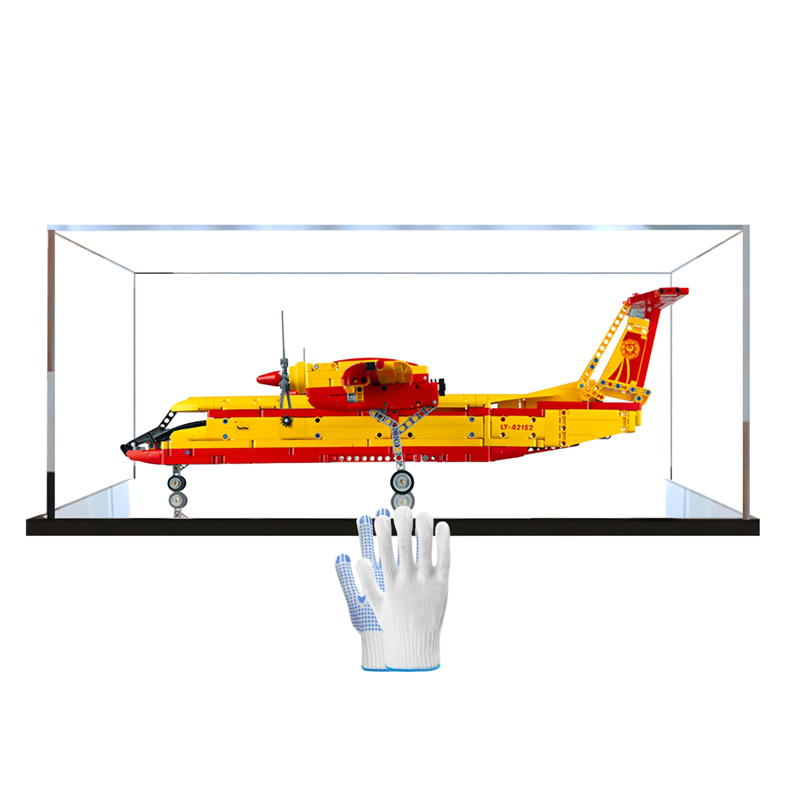Vitrina acrílica compatible con L-E*G-O 42152 para aviones de extinción de incendios, caja transparente a prueba de polvo (solo vitrina, modelo no incluido) (2 mm)