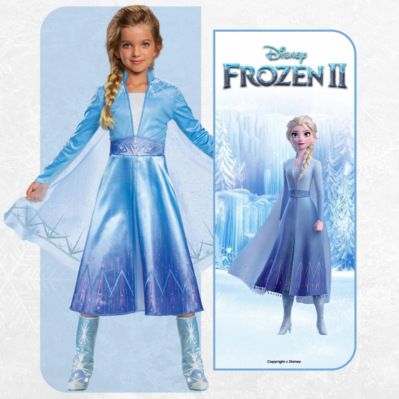 DISGUISE 22836 Elsa Boots - Calzado de disfraz para niñas, azul, talla única