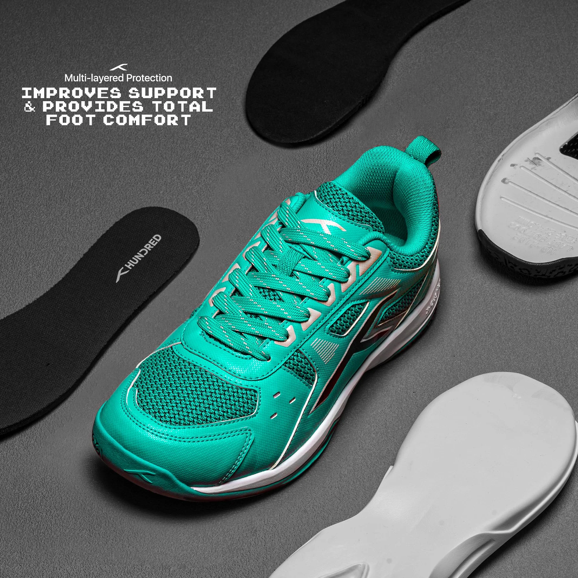 HUNDRED Raze Zapatos de bádminton para squash tenis mesa voleibol baloncesto deportes interior ligeros duraderos