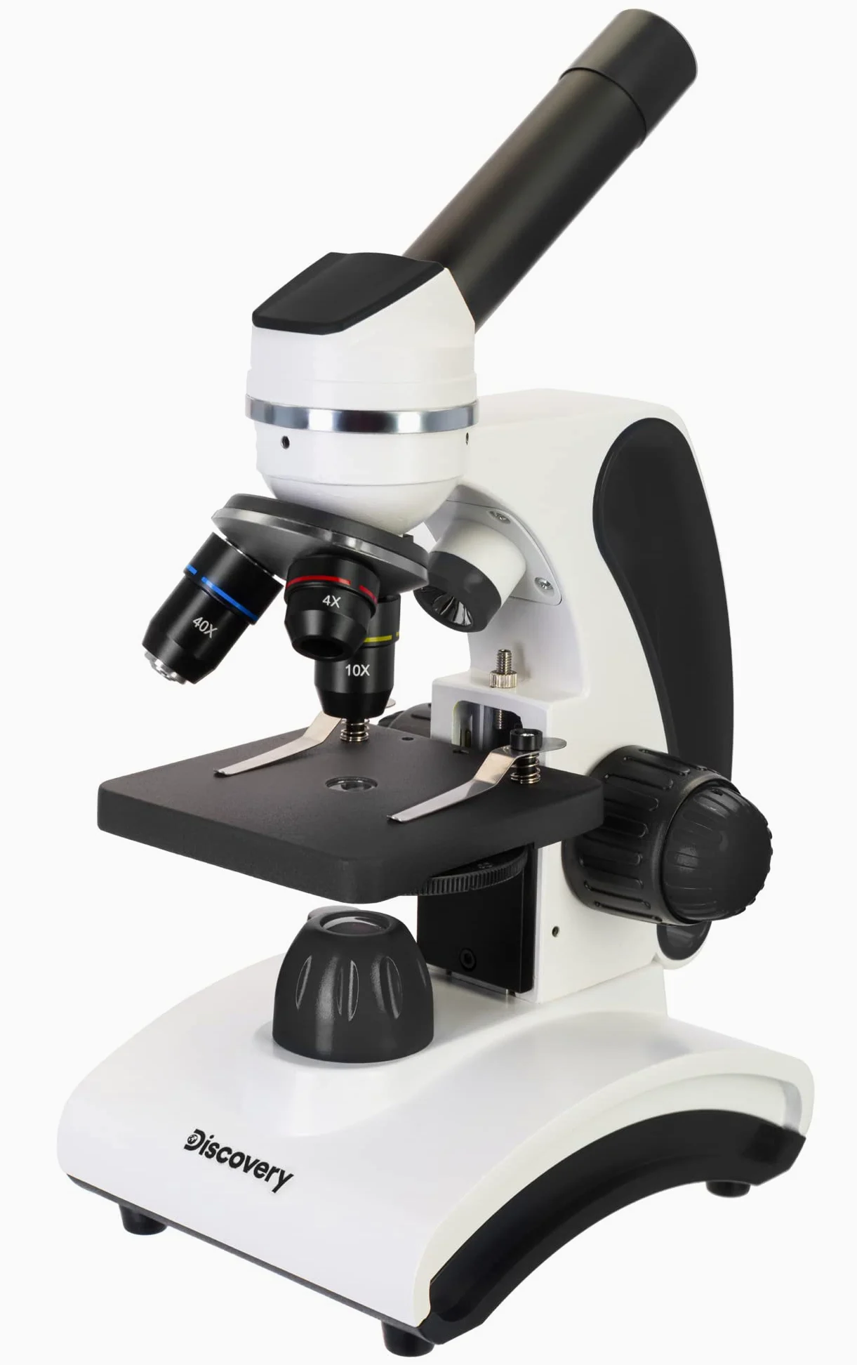 Microscopio De Metal Educativo Portátil Discovery Pico Polar para Principiantes y Niños con Vistoso Libro En Español, Blanco