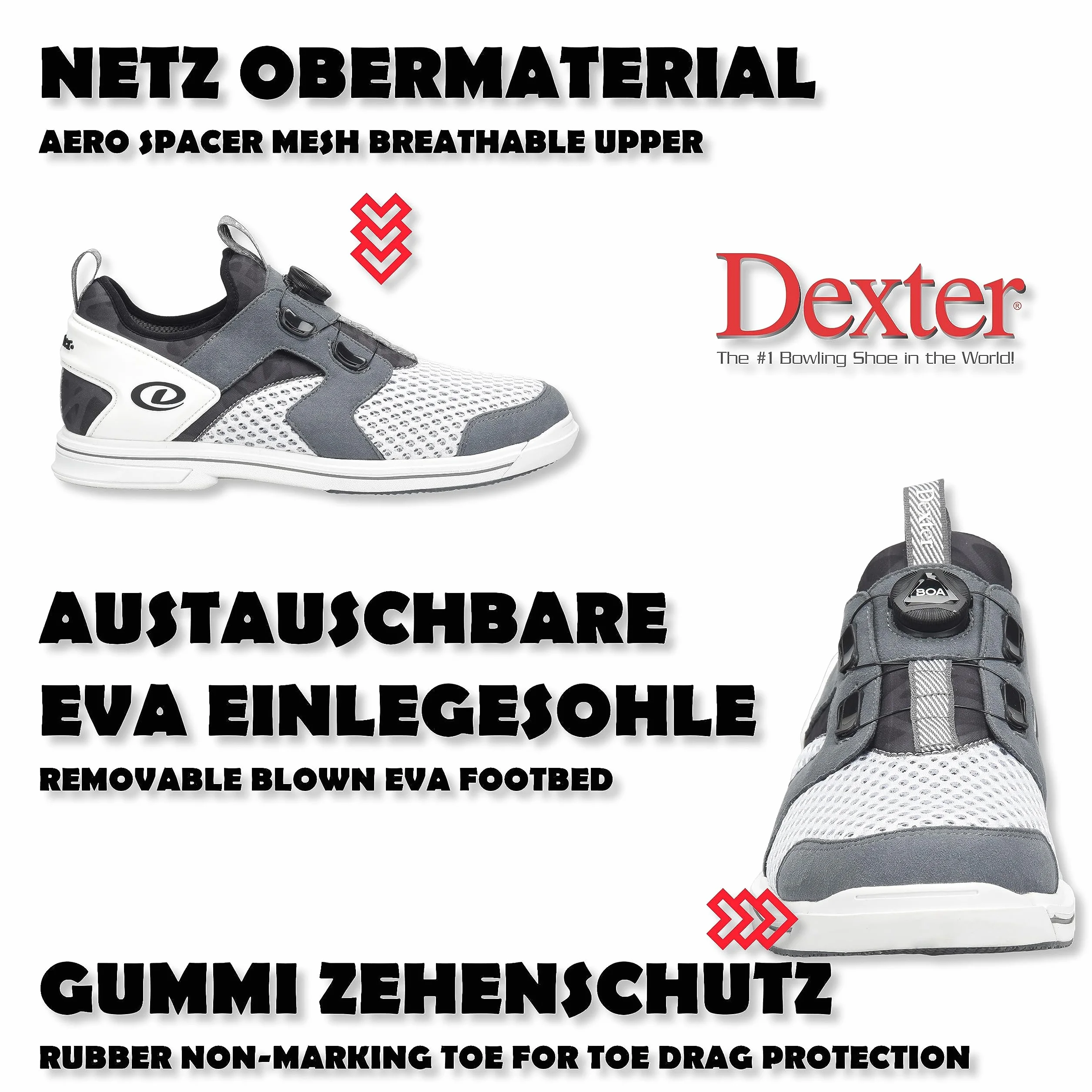 Dexter DexLite Pro BoA Zapatos de Bolos con Suela Intercambiable Mujer Hombre