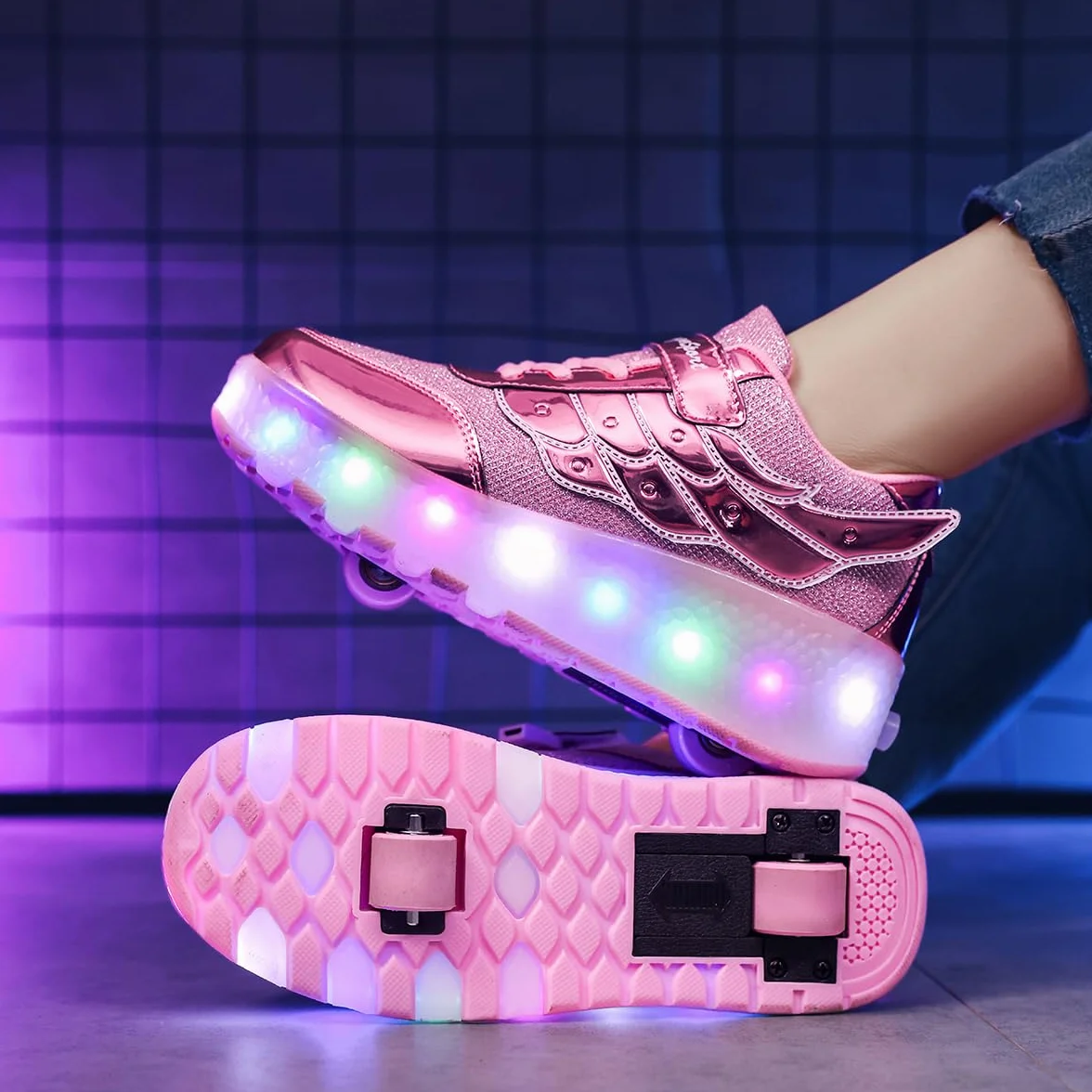 Zapatos de Skate LED Recargables con Luces Coloridas Parpadeantes para Niños
