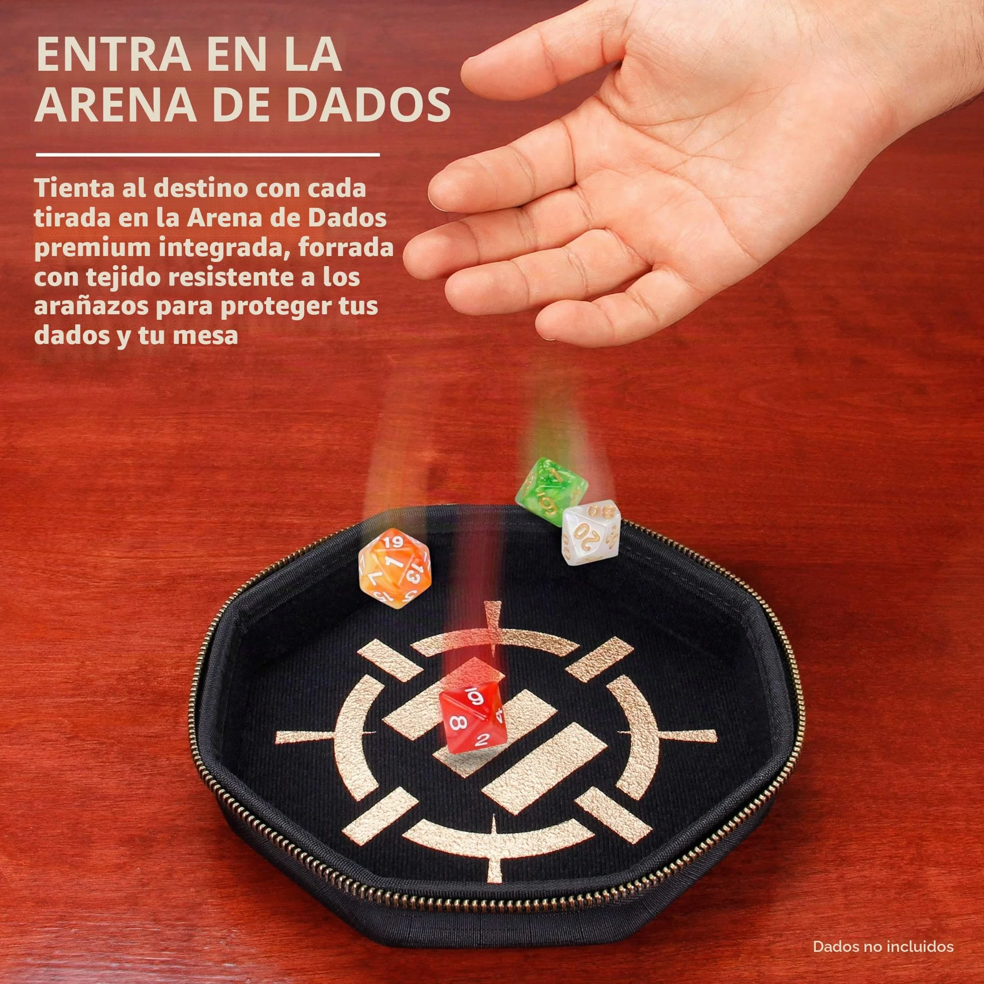 ENHANCE Caja de Dados para Juegos de Mesa - Contenedor de Almacenamiento para hasta 150 Dados RPG - Diseño Protector Resistente con Interior Suave