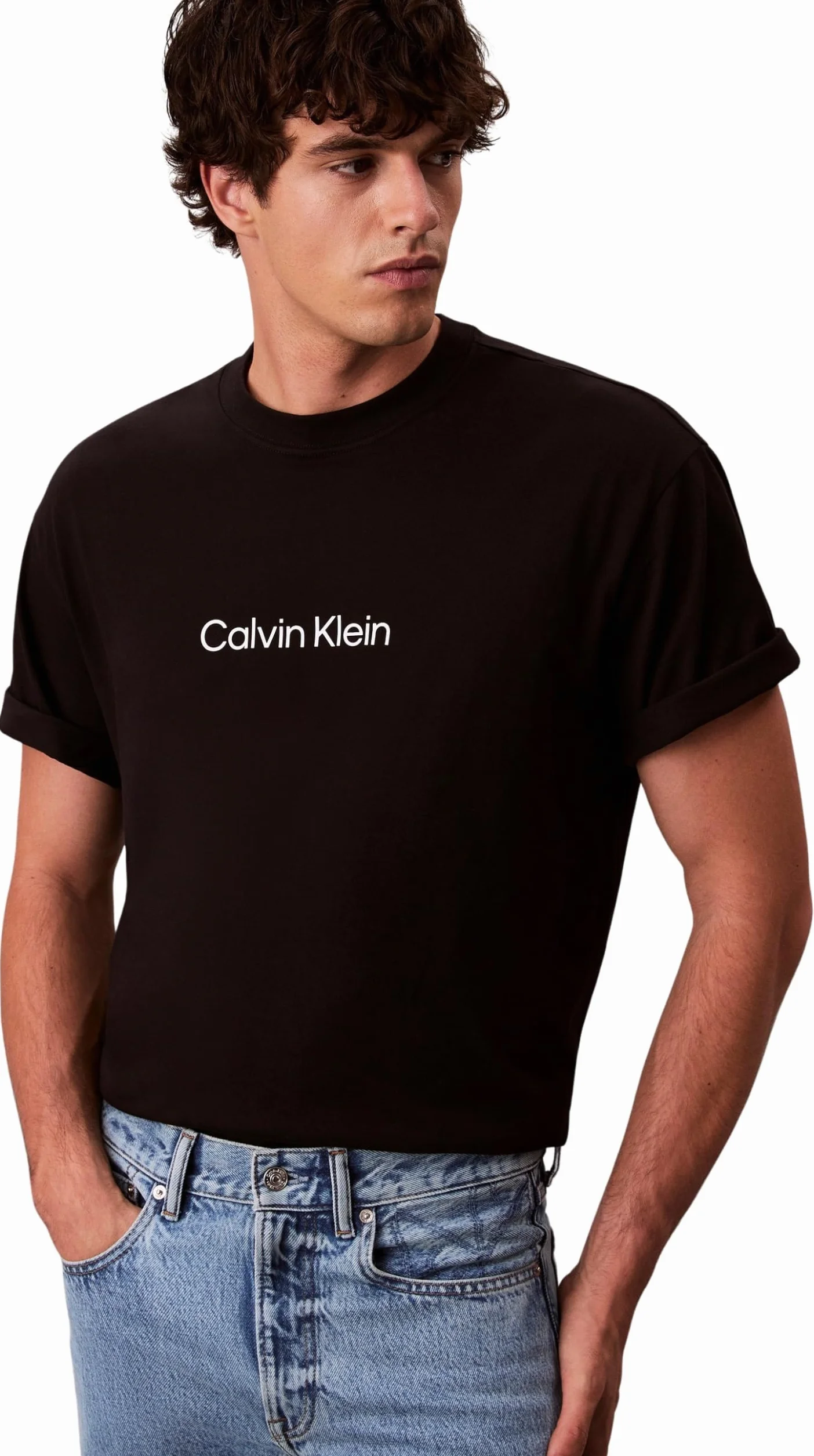 Calvin Klein SS Rlxd Standard Logo Crewnk tee Camisetas Hombre Pack de 1