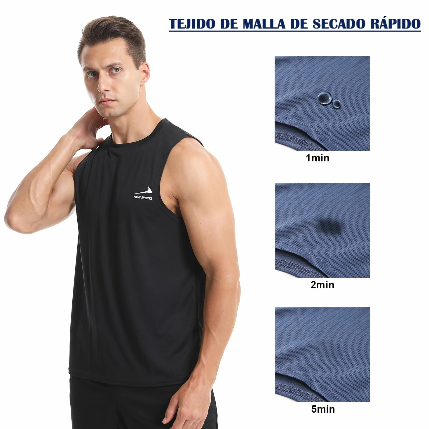 Camiseta sin Mangas para Hombre, para Correr, Gimnasio, Secado rápido, Camiseta Deportiva
