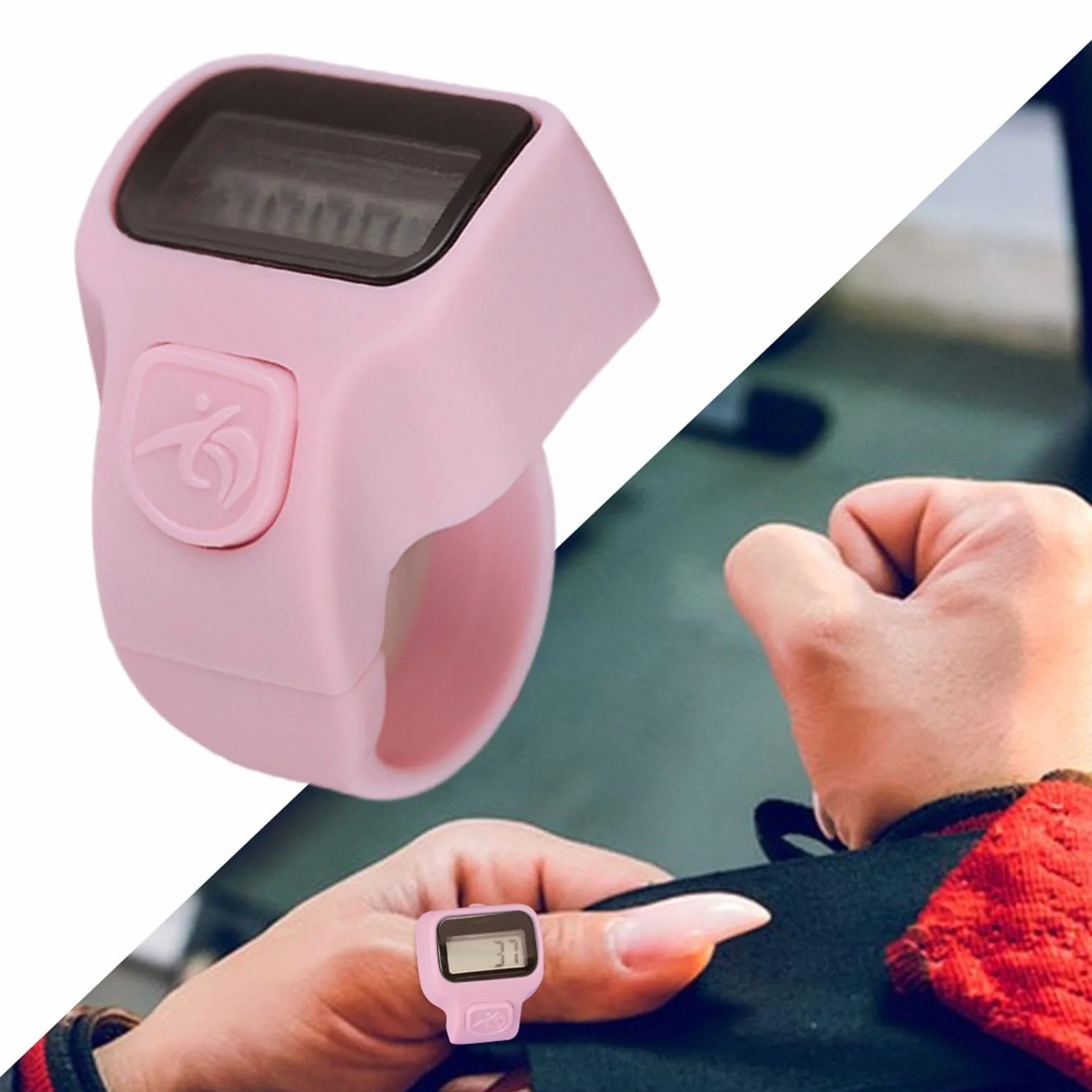 Electronic Finger Counter Portable LCD Handheld Clicker Multifunctional Running Timer Tracker Sports Counting Accessory