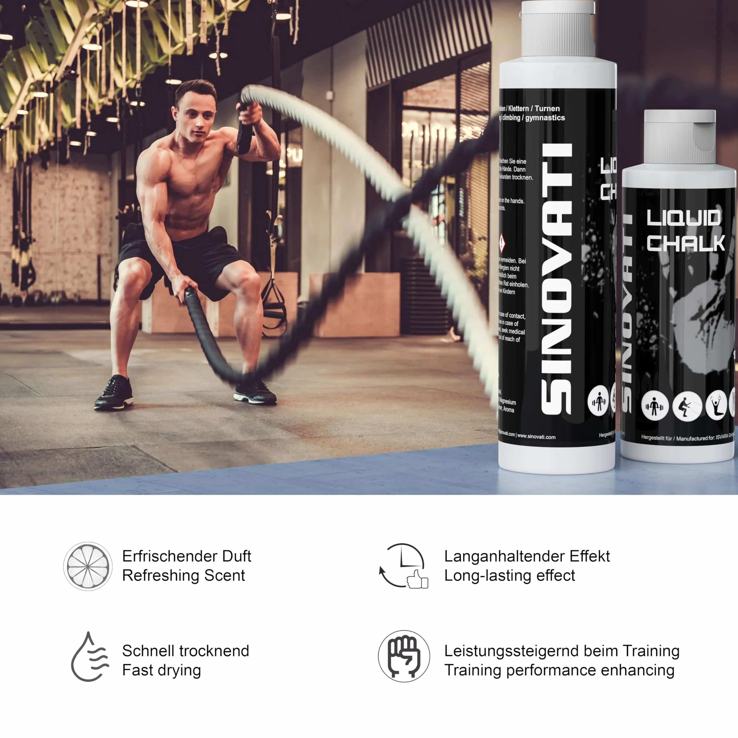 SINOVATI Liquid Chalk Gym Tiza líquida para escalada, boulder, pole dance, secado rápido
