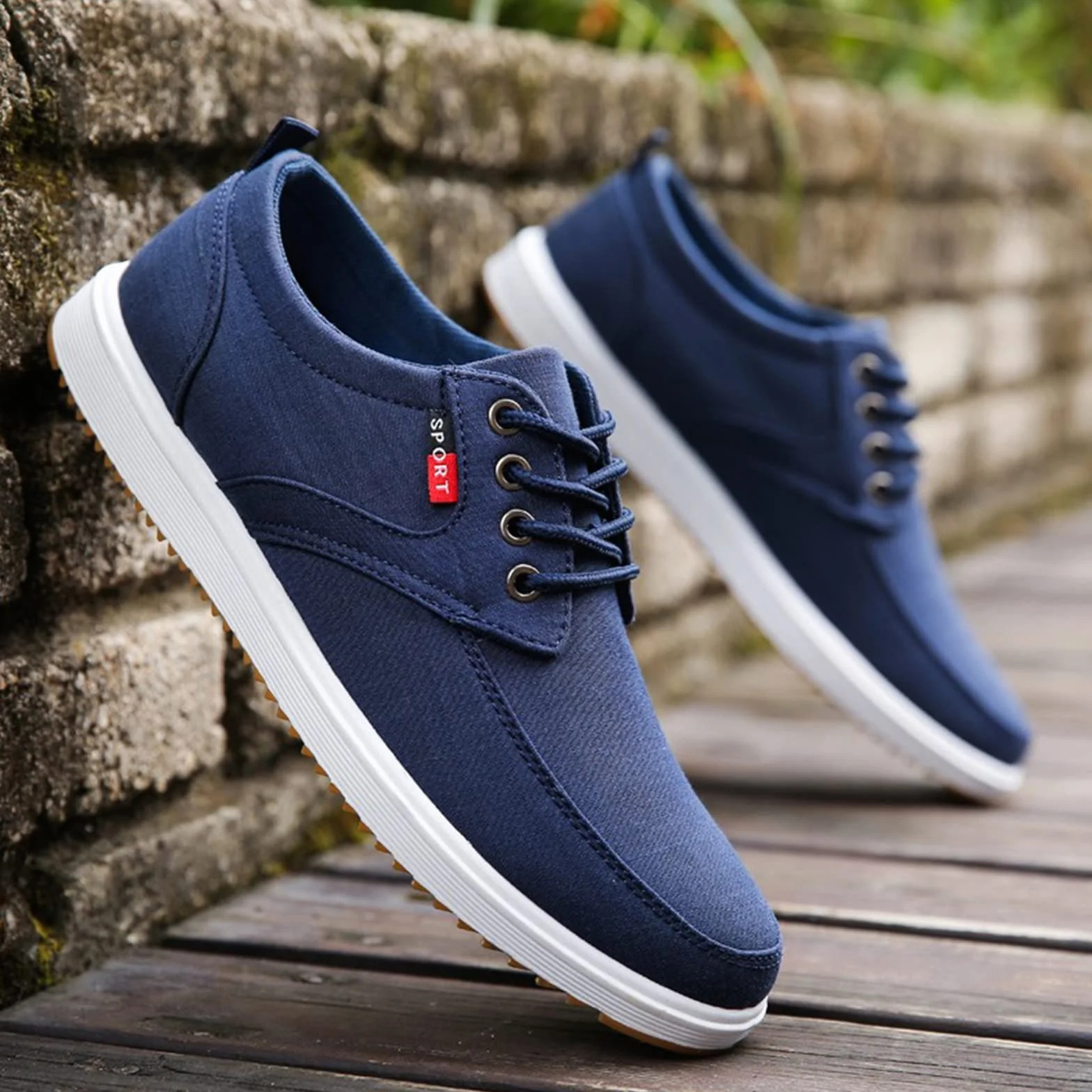 Zapatillas de lona para hombre, clásicas, sin cordones, ligeras