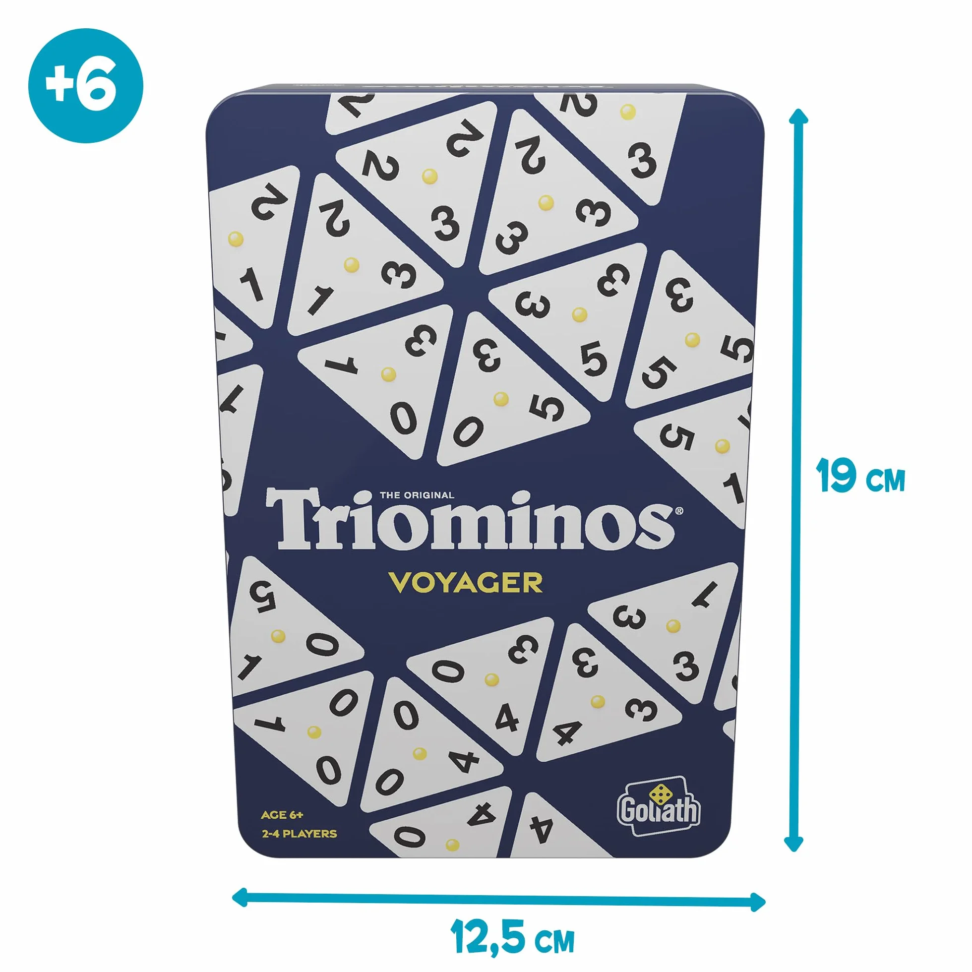 Bizak, Triominos Caja Metalica, Edición de Viajes, Juego de Mesa de Dómino para Niños +6 Años, Juguete Estratégico de 2 a 4 Jugadores, Compacto y Portátil, Estimula el Razonamiento Lógico (64550632)