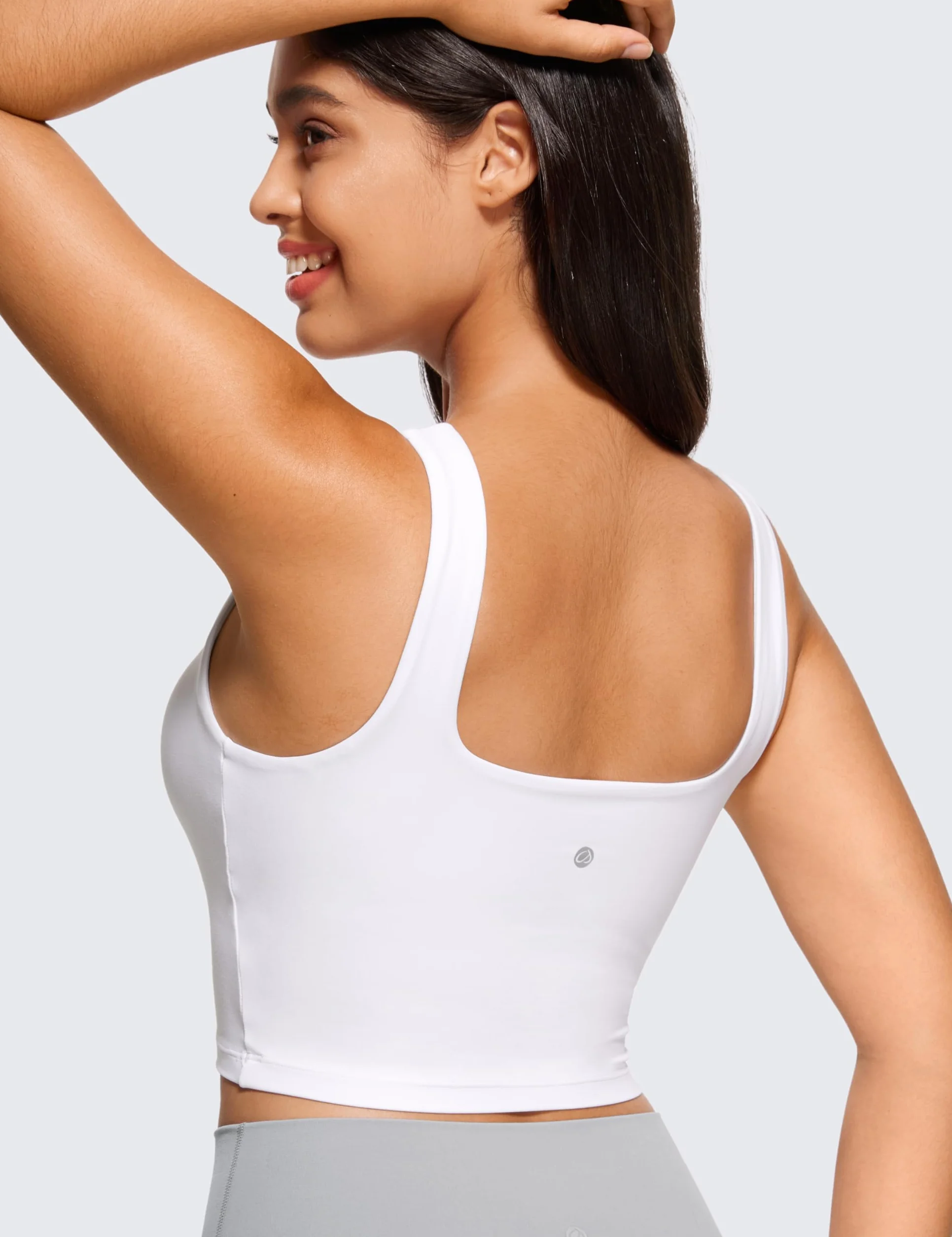 CRZ YOGA Butterluxe Sujetador Deportivo Cuadrado Cuello Palangre Yoga Acolchado Tanque Tops