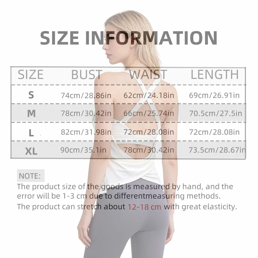 MGGMOKAY Top Yoga Mujer Espalda Descubierta Sujetador Integrado 2 en 1 Camiseta Deportiva