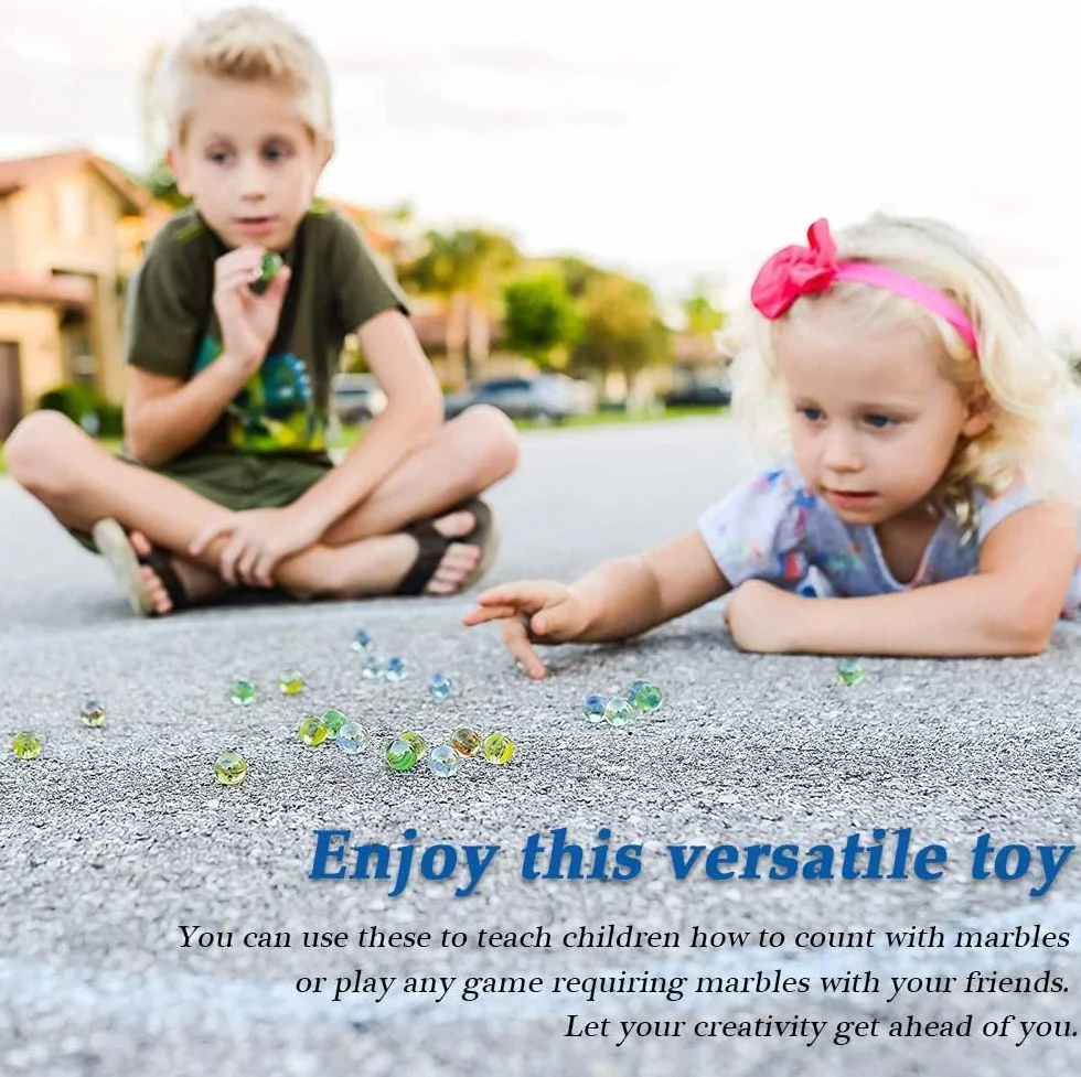 Powerking Bolas de Vidrio, Bolas de Cristal de Ojos de Gato Coloridos para niños para Juguetes/Juegos/Juegos/decoración de Pescados/Plantas 200 unids