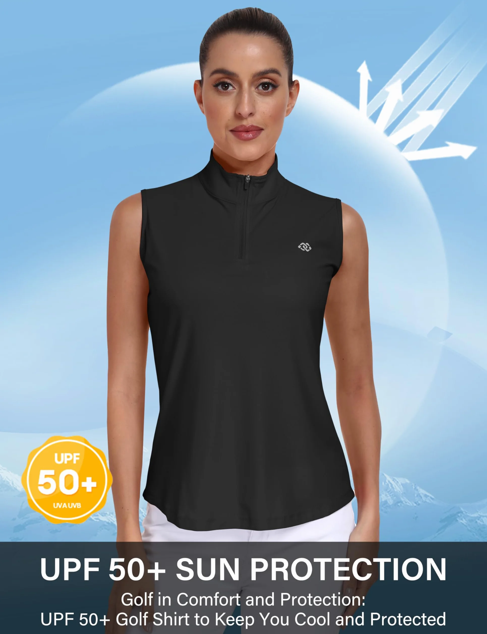 MoFiz Polo sin Manga Deportes Top Transpirable Yoga Tenis Golf