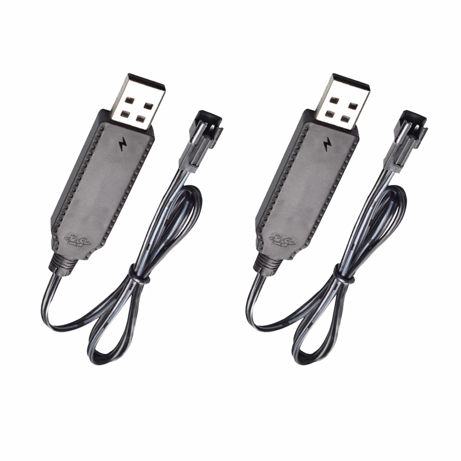 2 Piezas Cable Cargador USB, atería Li-Ion 3.7V Recargable con Cable de Carga USB Conector SM 2P Indicador LED para Juguetes RC Coches Camiones Drones Barcos y Aviones de Control Remoto Barcos