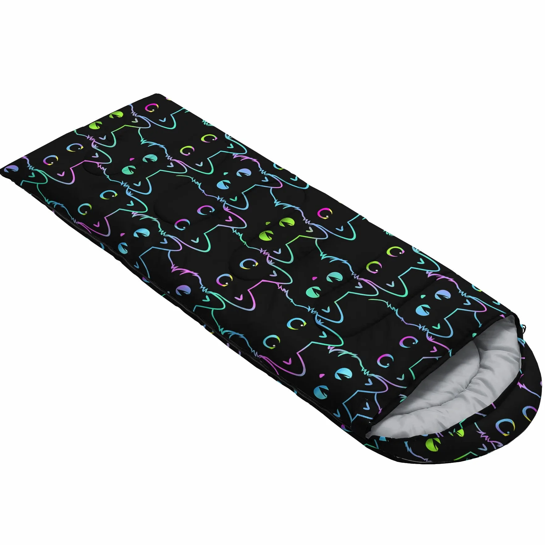 HOSIMA Sacos de dormir para niños y niñas, estampado de mariposas azules, ligeros, cálidos, portátiles, para exteriores, interiores, impermeables, resistentes al frío, para camping, senderismo