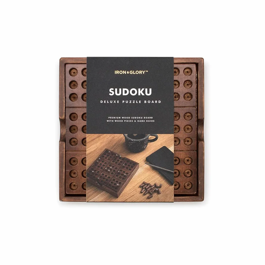 Iron & Glory Juego de Sudoku Rompecabezas de Madera para Adultos Juegos de Mesa de Acertijos Portátiles