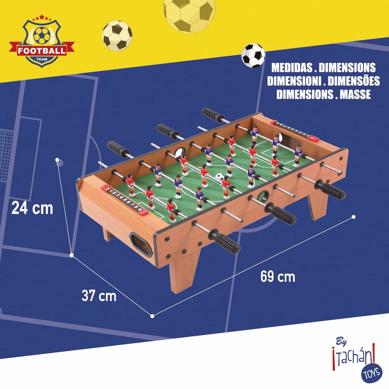 Tachan- Futbolín, Color marrón/Verde (CPA Toy Group 7322035), a partir de 14 años.