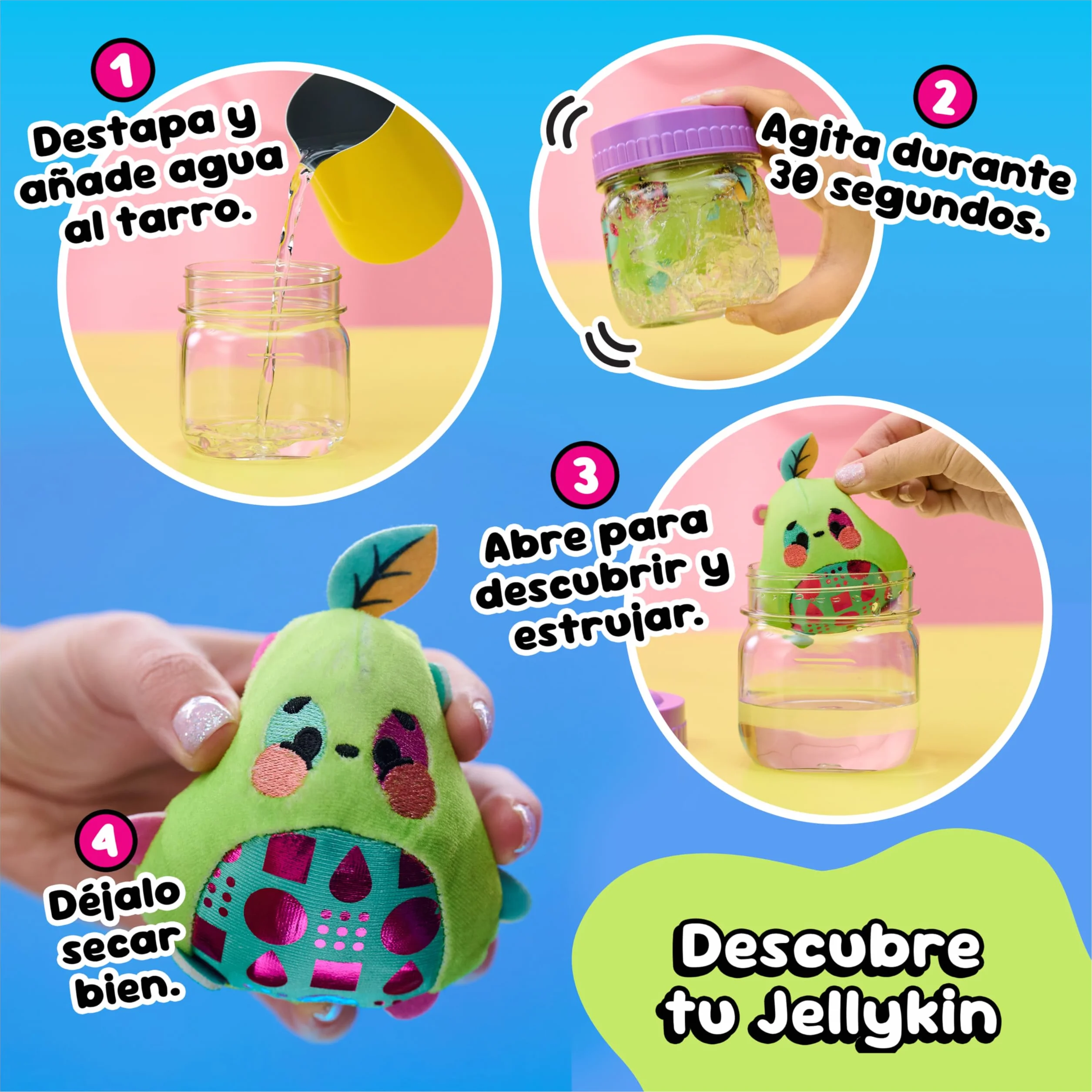 Magic Jellykins Peluche Sorpresa Mágico en Frasco que se Activa con Agua - 20 para Coleccionar - Juguetes Niñas 5 Años + Regalo