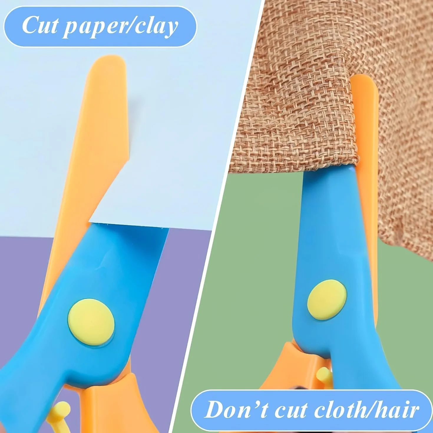 18PCS Tijeras Manualidades para Niños, Tijeras Entrenamiento Preescolar, DiseñO de Arte DIY, Diseño Antipellizcos, Desarrollo de la Coordinación Ojo-Mano