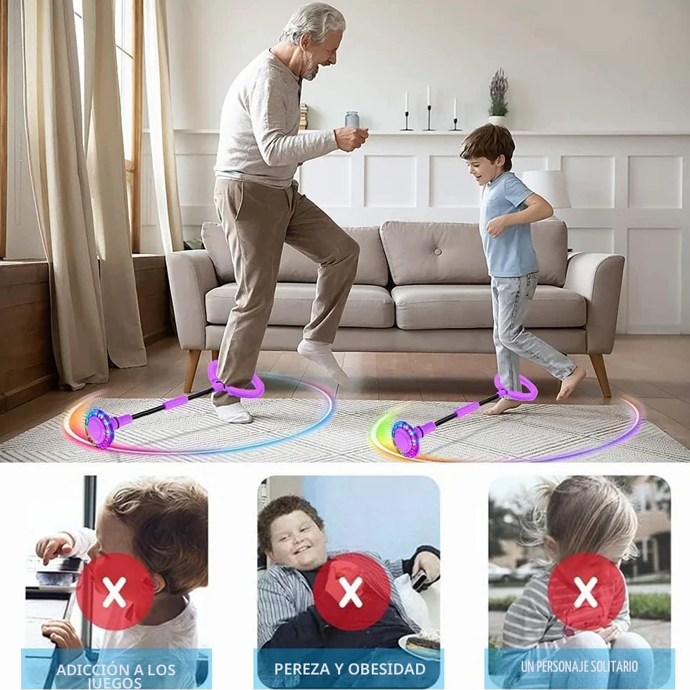 Shine Bola de Salto de Tobillo LED Intermitente Plegable Colorido Flash para Niños