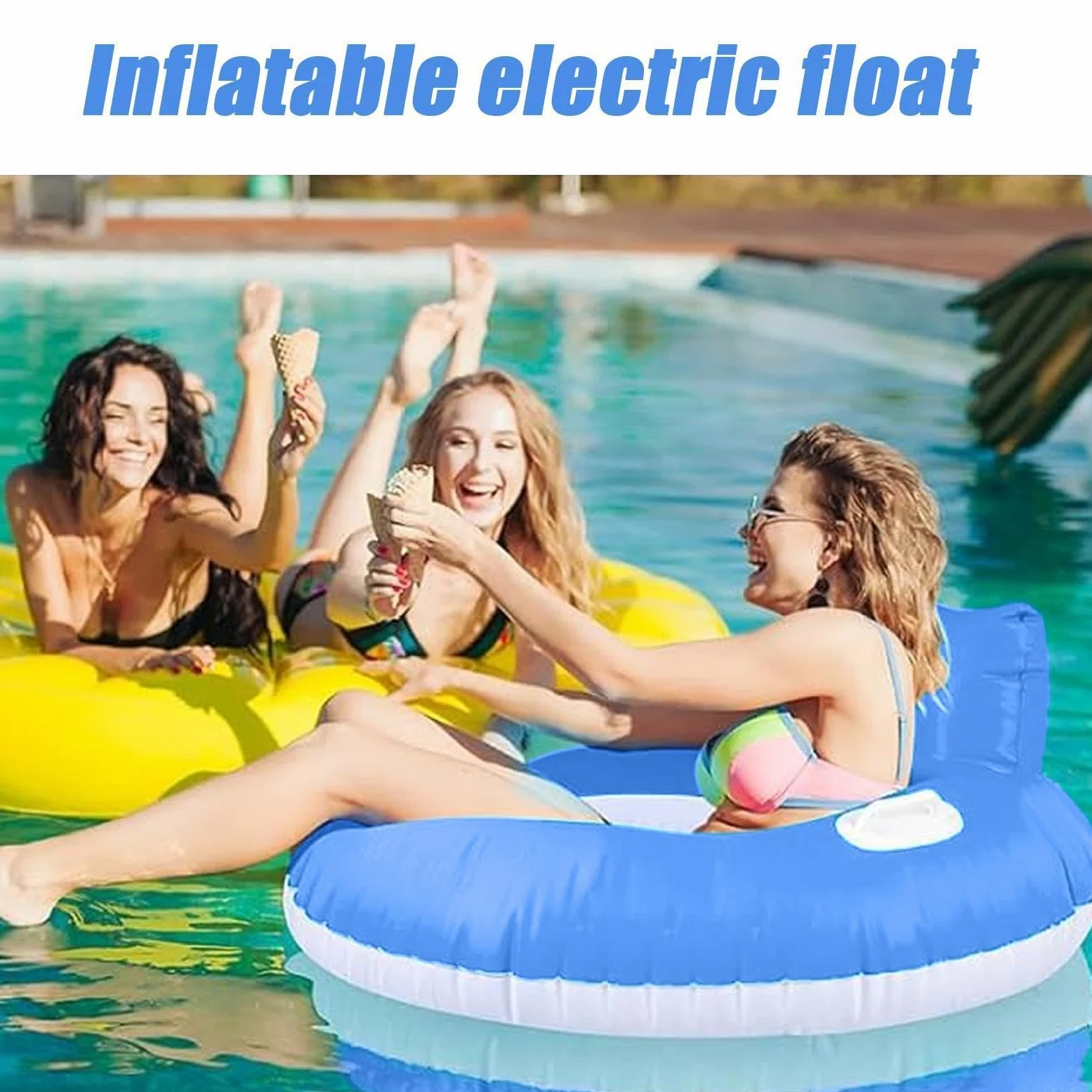 Flotador Motorizado (Tamaño Adulto) – Propulsión Eléctrica Integrada Recargable | Silla Hinchable Agua con Respaldo Plegable Piscina, Lago, Río, Playa – Colchón Tumbona Portátil Hombre