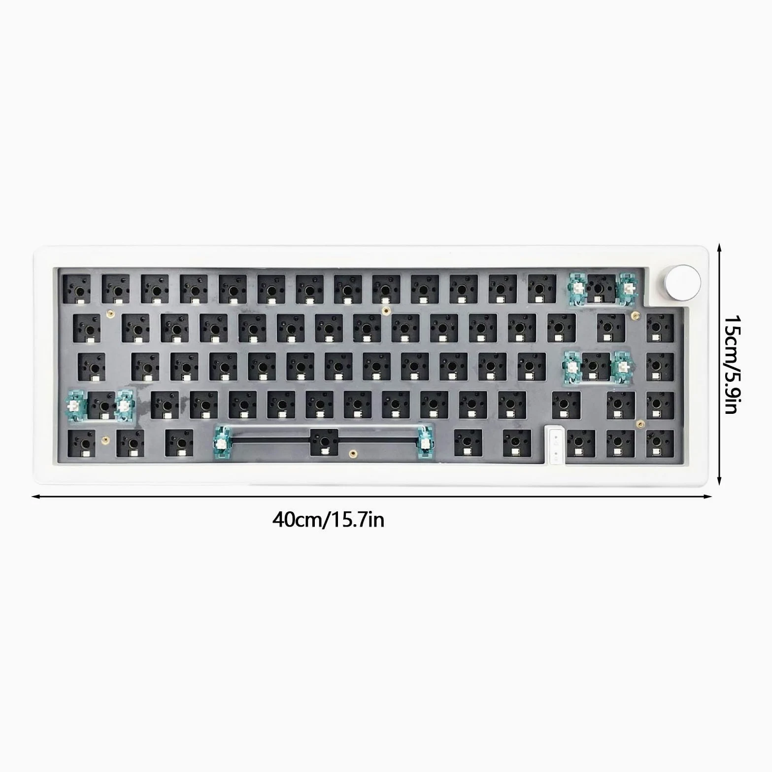 Genérico RGB Mechanical Keyboard – Compact Keyboard, Wired with Number Pad | 67 Keys Backlit Mechanical, Multimedia Knob for PC Game Setup, Office, Internet Cafe