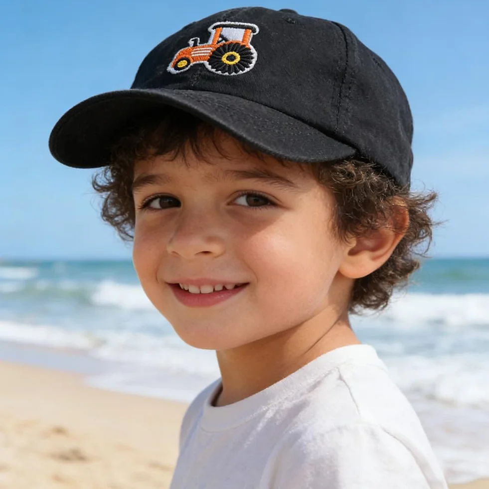 Gorra de Béisbol Tractor Ajustable Sombrero con Visera de Algodón para Infantil