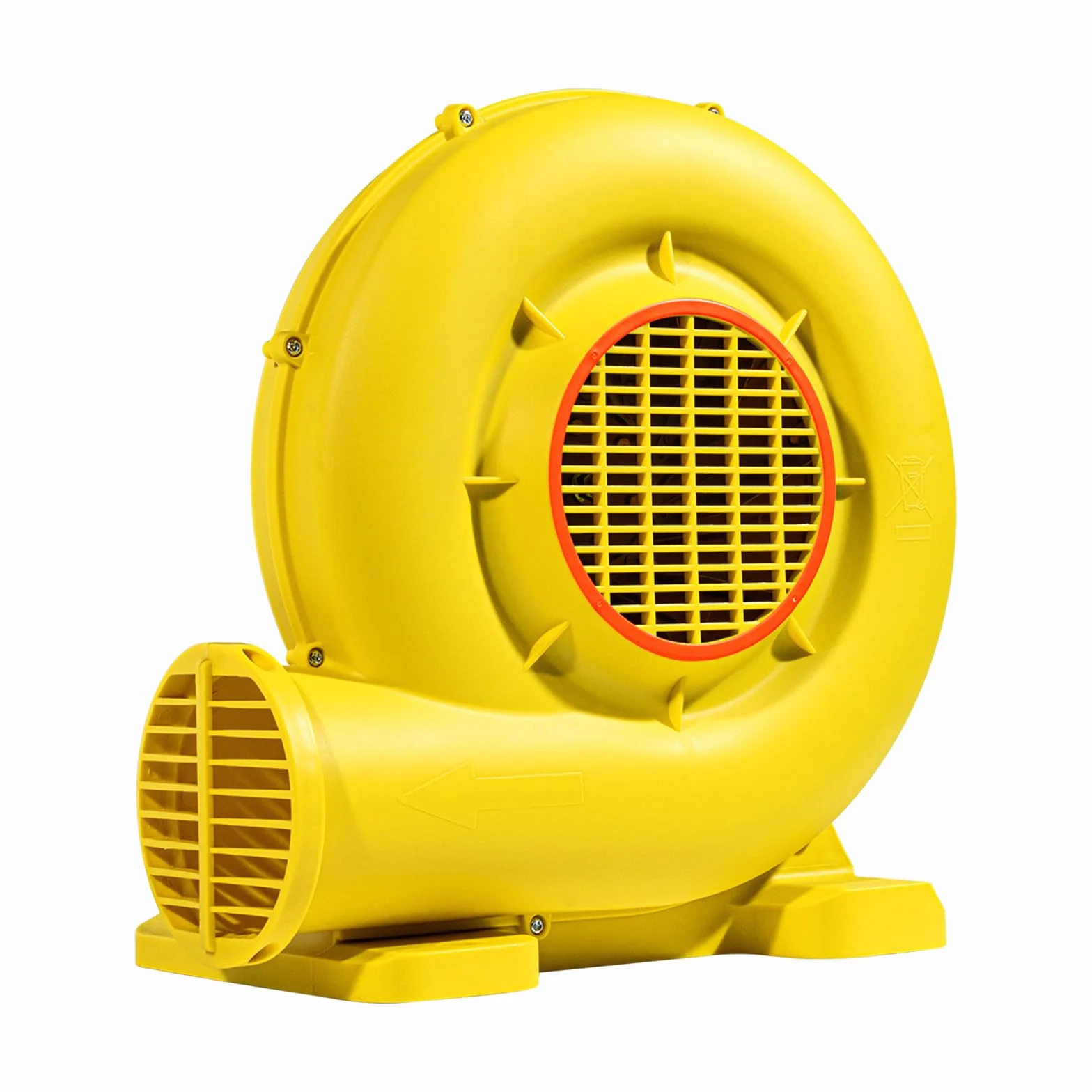 VEVOR Soplador de Aire para Castillos Inflables, 590 W y 690 W, 1,0 HP, Bomba Comercial, Ventilador Eléctrico 2750 RPM, Castillos Inflables, Toboganes de Agua, Amarillo, 360 x 230 x 370 mm