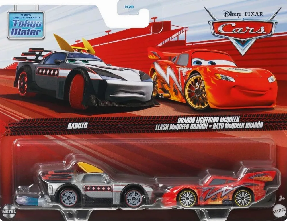 Cars de Disney y Pixar Diecast Vehículo de Juguete Kabuto con flama & Rayo Mcqueen Dragon para niños de 3 años en adelante